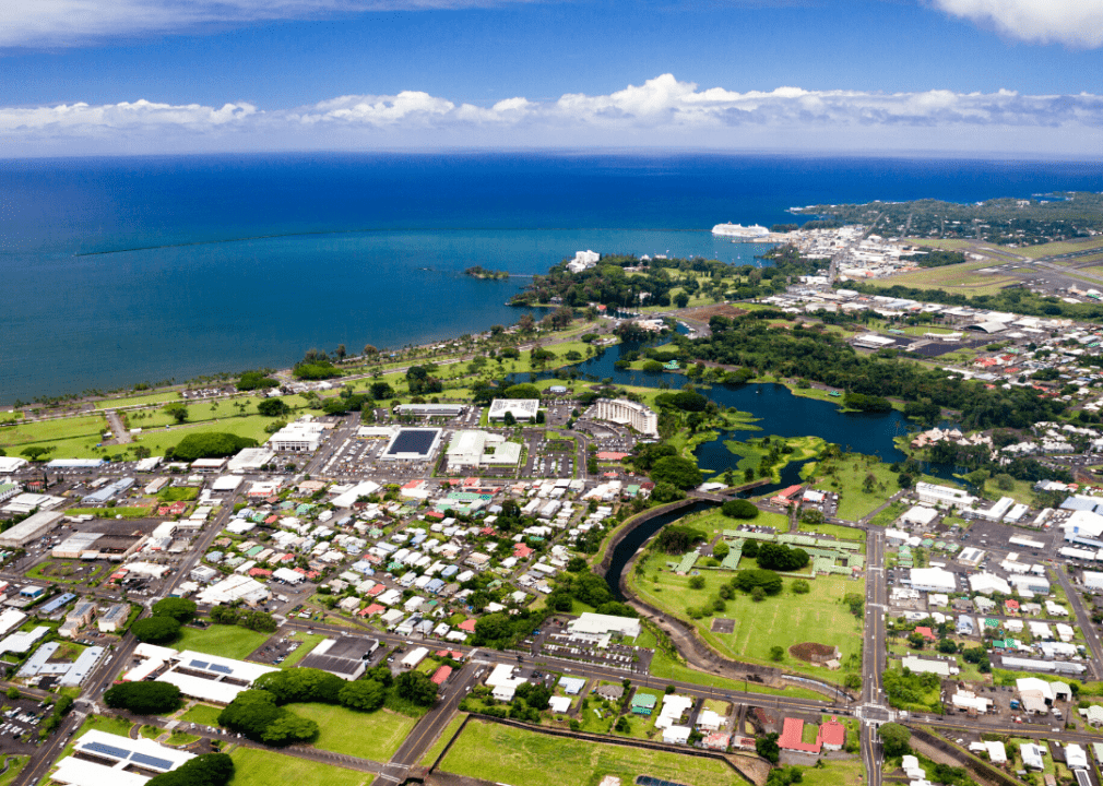 Aerial view of Hawaii town
