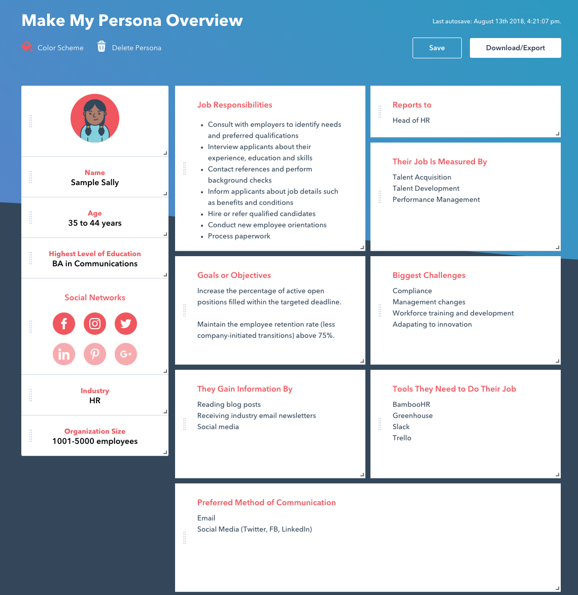 Make My Persona Overview by HubSpot