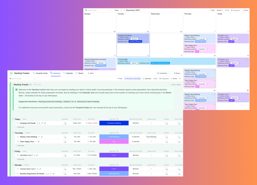 Meeting Tracker Templates by ClickUp