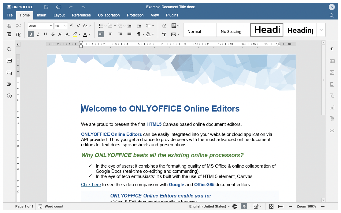 OnlyOffice Produktbeispiel