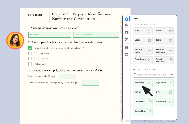 Example of a form in PandaDoc