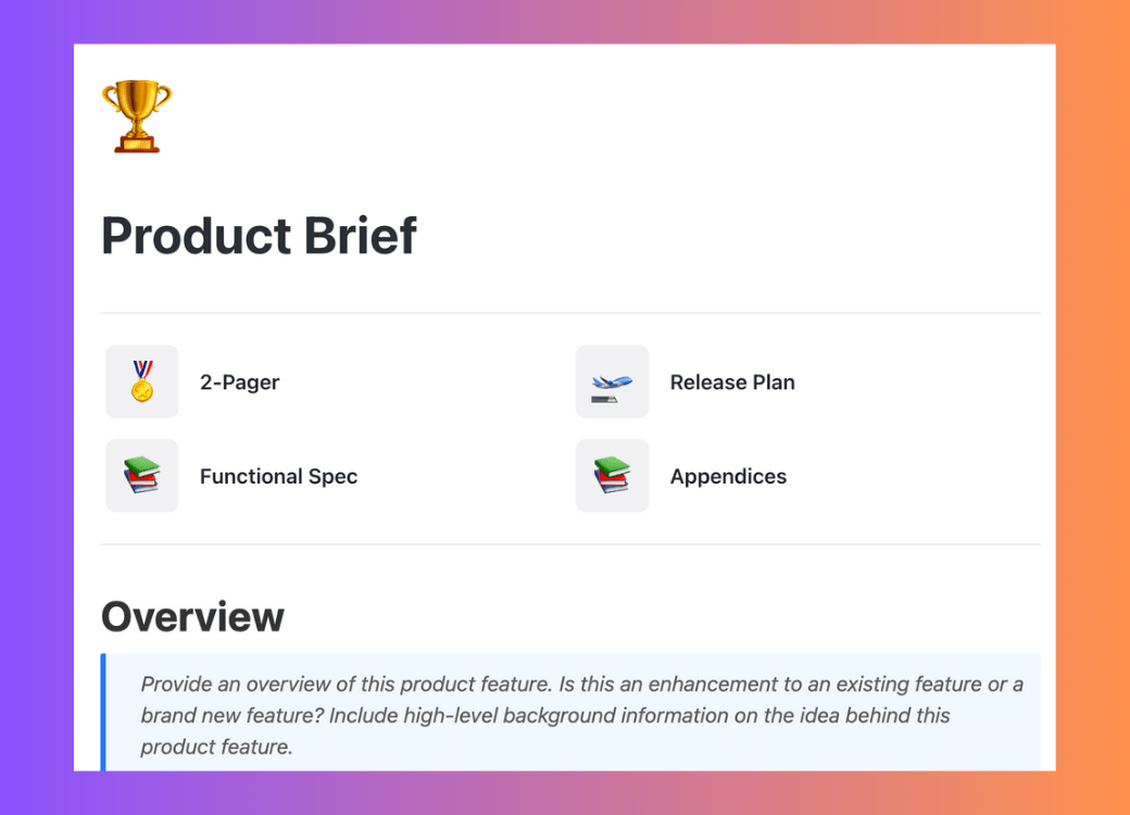 Product Brief Template by ClickUp