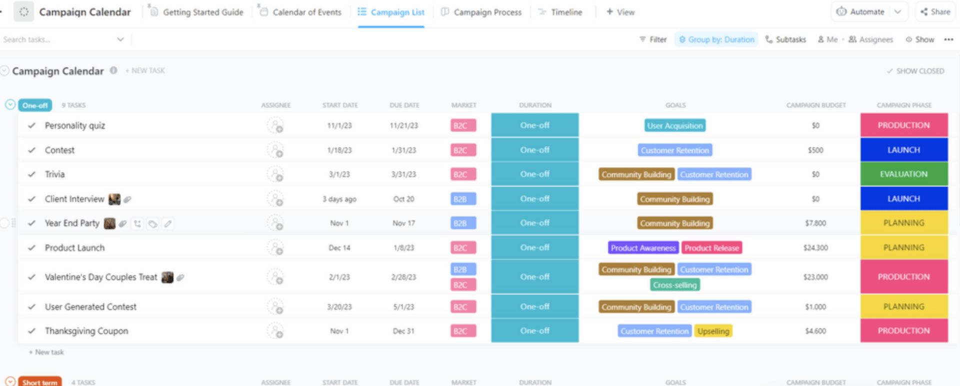 ClickUp-Kampagnenkalender-Vorlage