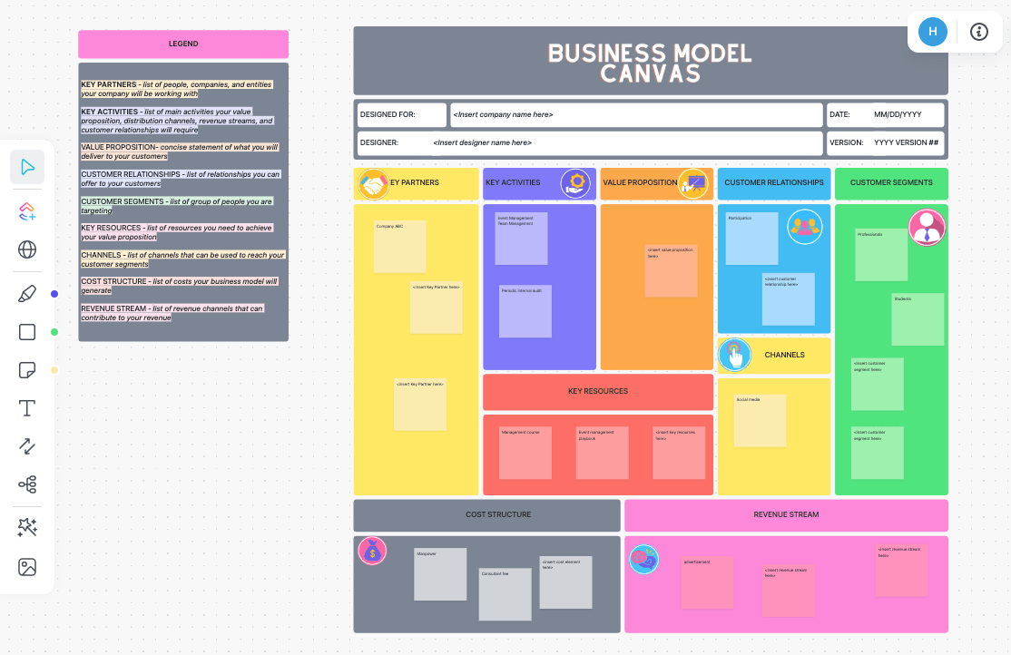 Business Model Whiteboard Template by ClickUp