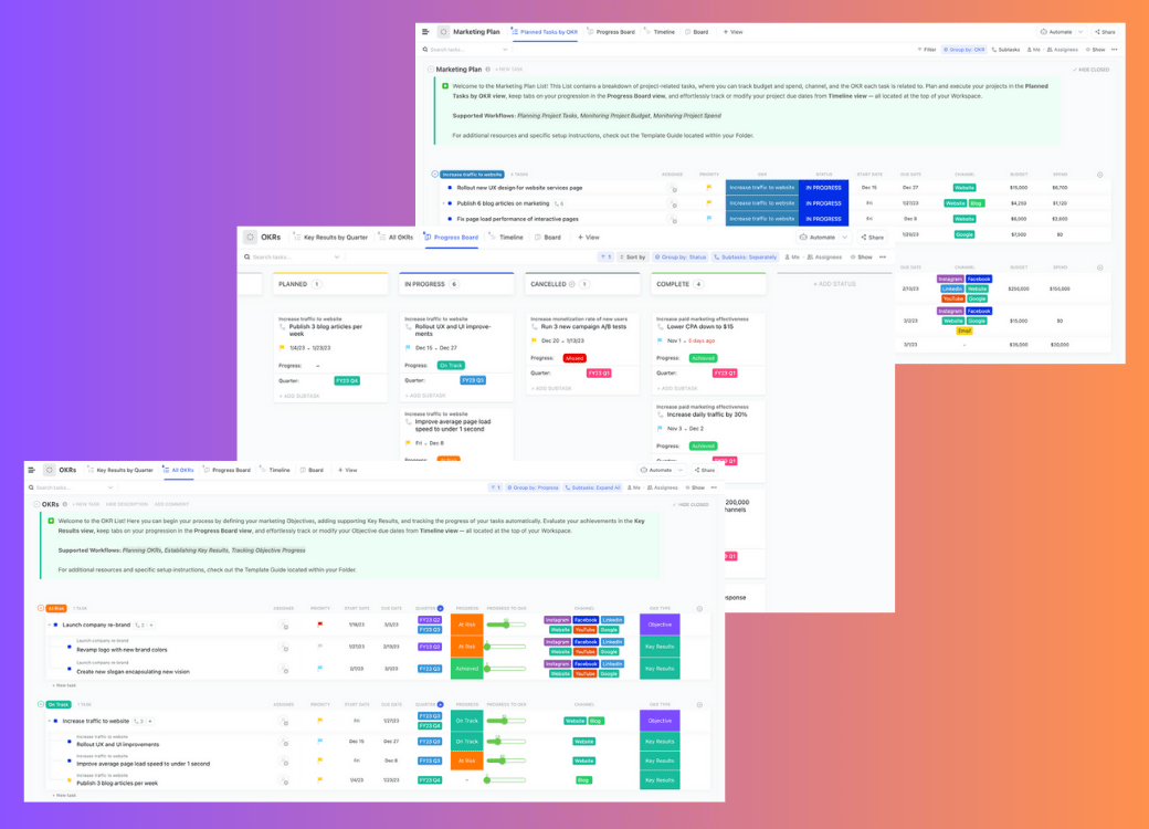 Strategic Marketing Plan Template by ClickUp