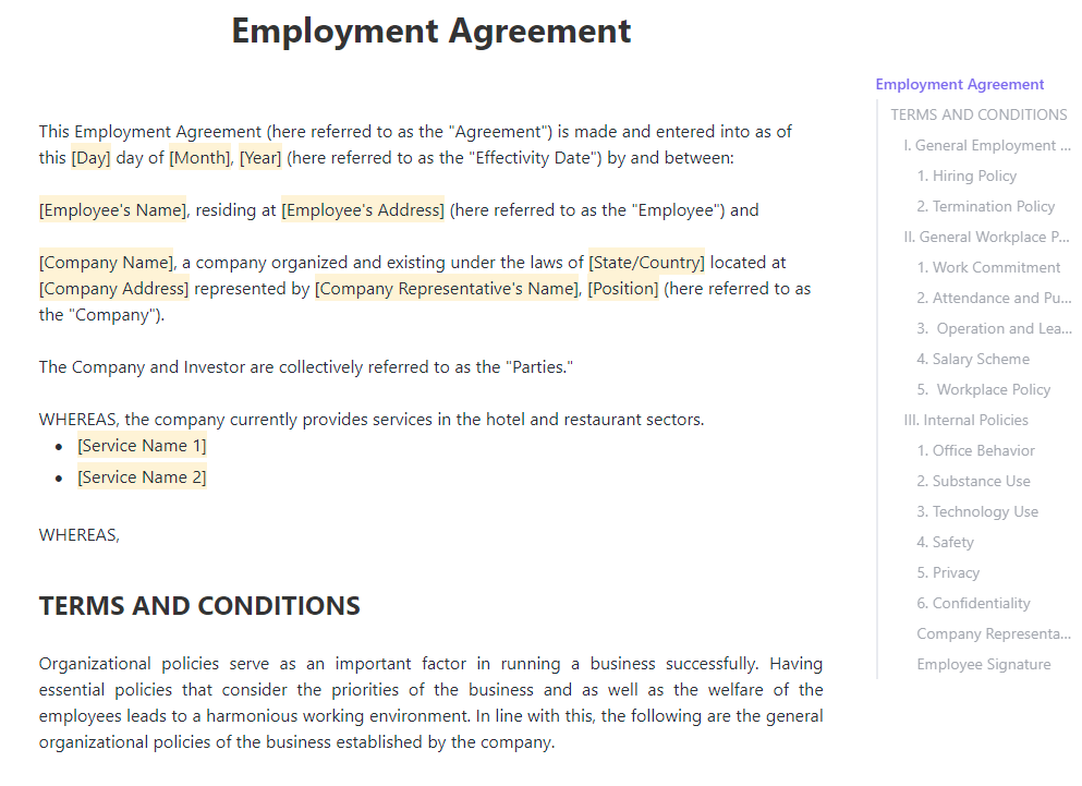 it service agreement template