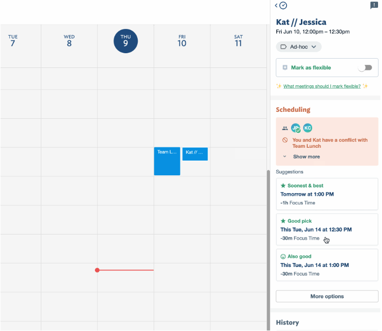 Application de calendrier dans le sens des aiguilles d'une montre