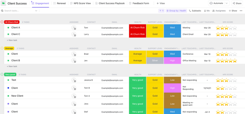 Client Success Template by ClickUp