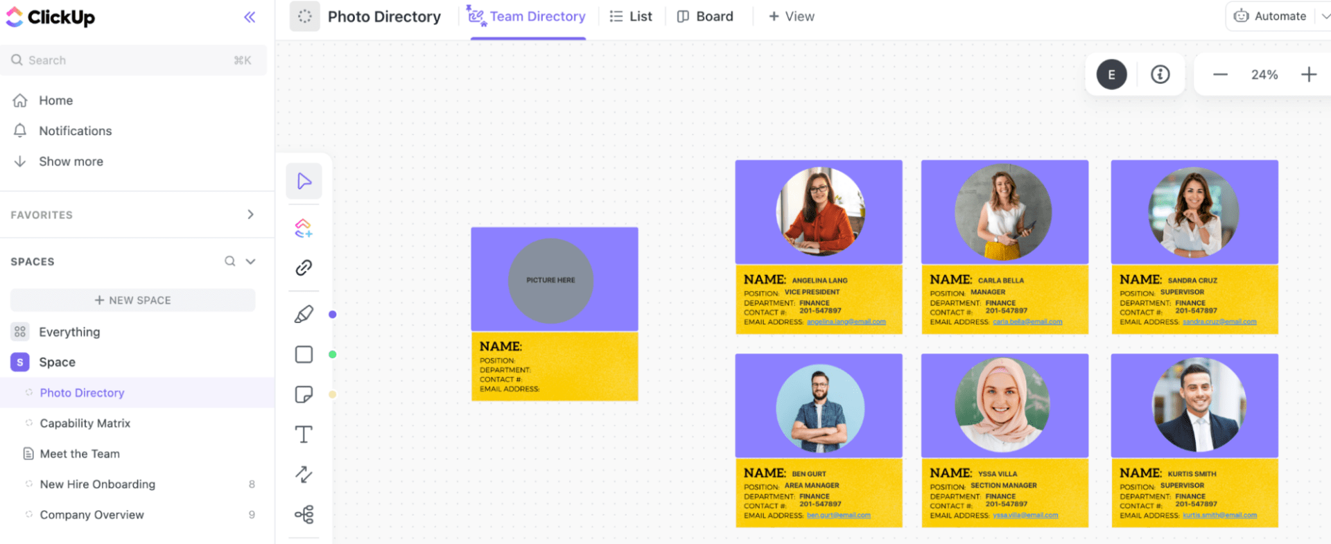 ClickUp Photo Directory Template