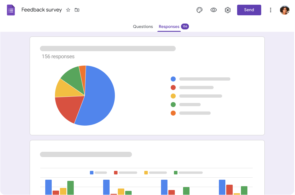 Display collected data in Google Forms
