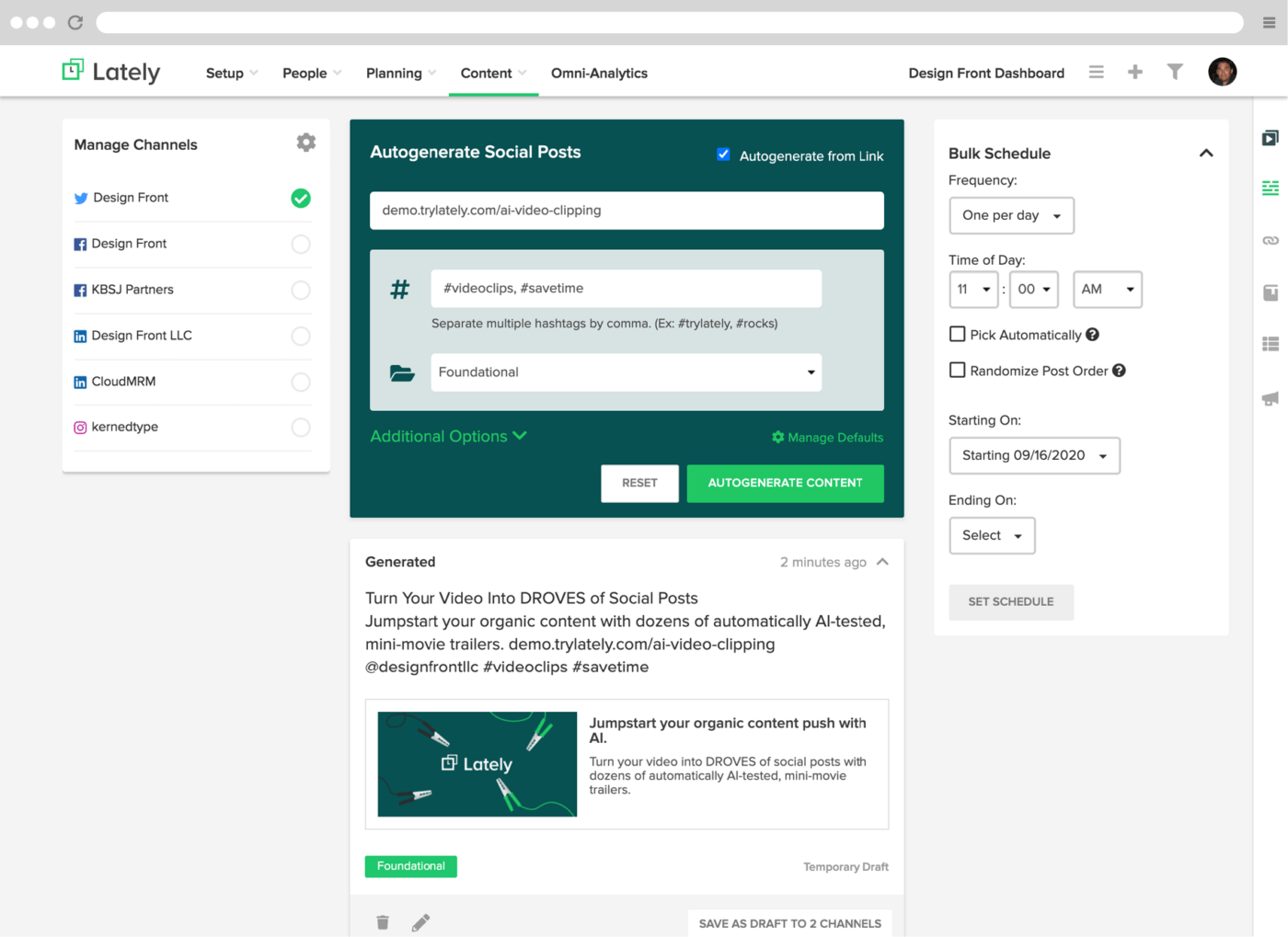 Ferramenta de gerenciamento de mídia social com IA de aplicativo recente