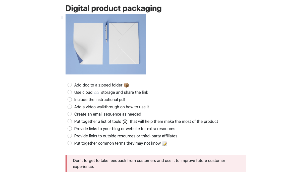 Checklist digitale producten door ClickUp