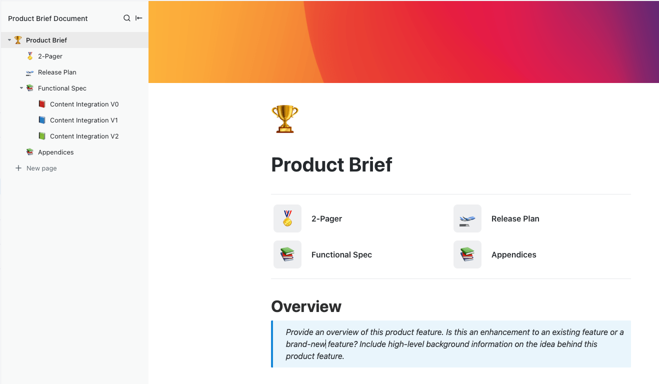 Product Brief Template by ClickUp