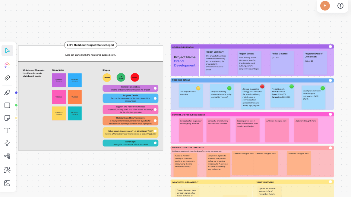 Nunca foi tão fácil escrever relatórios de clientes comuns graças ao modelo de relatório de status de projeto do ClickUp