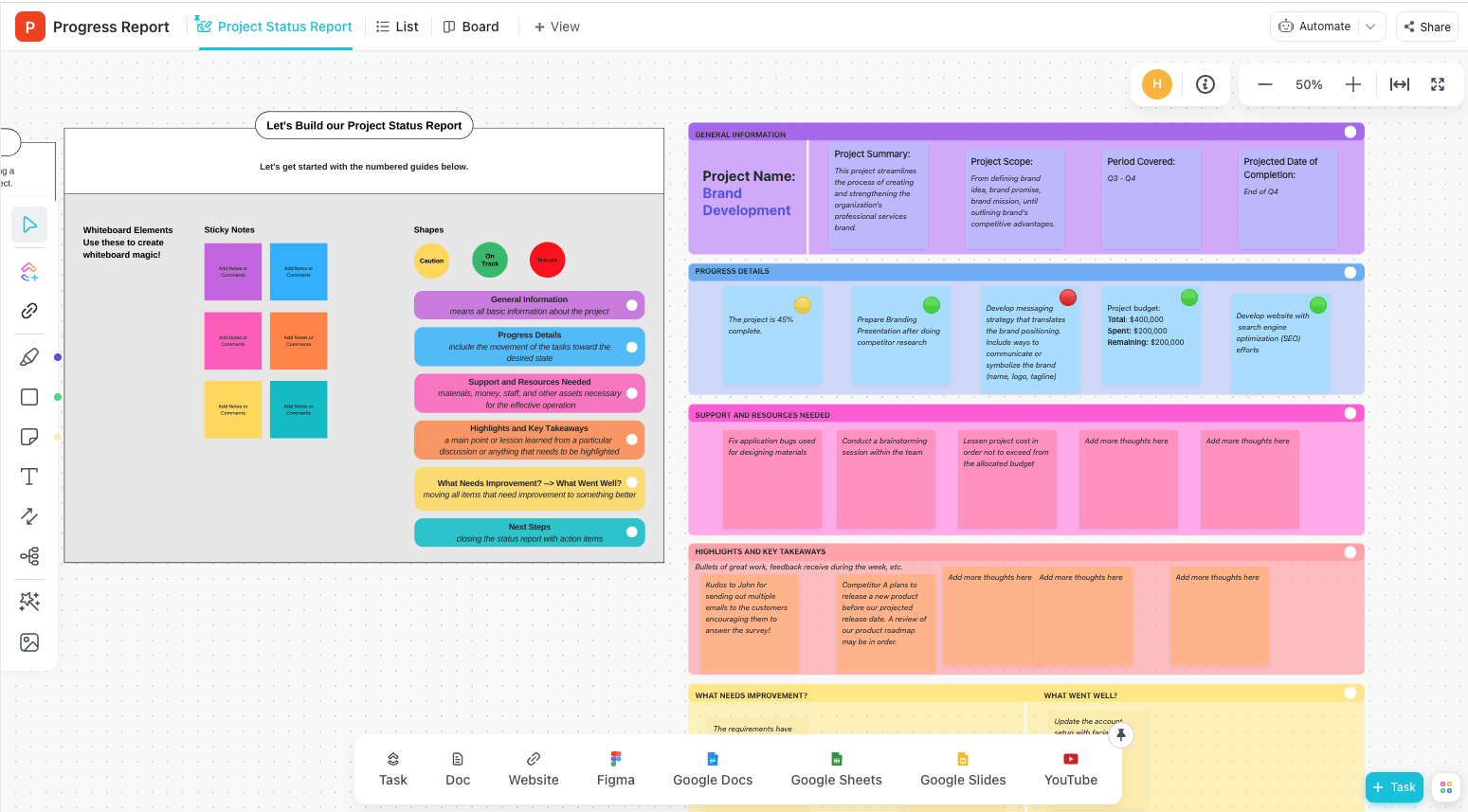 Project Status Report Template by ClickUp