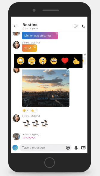 Exemple d'interface utilisateur mobile de Skype