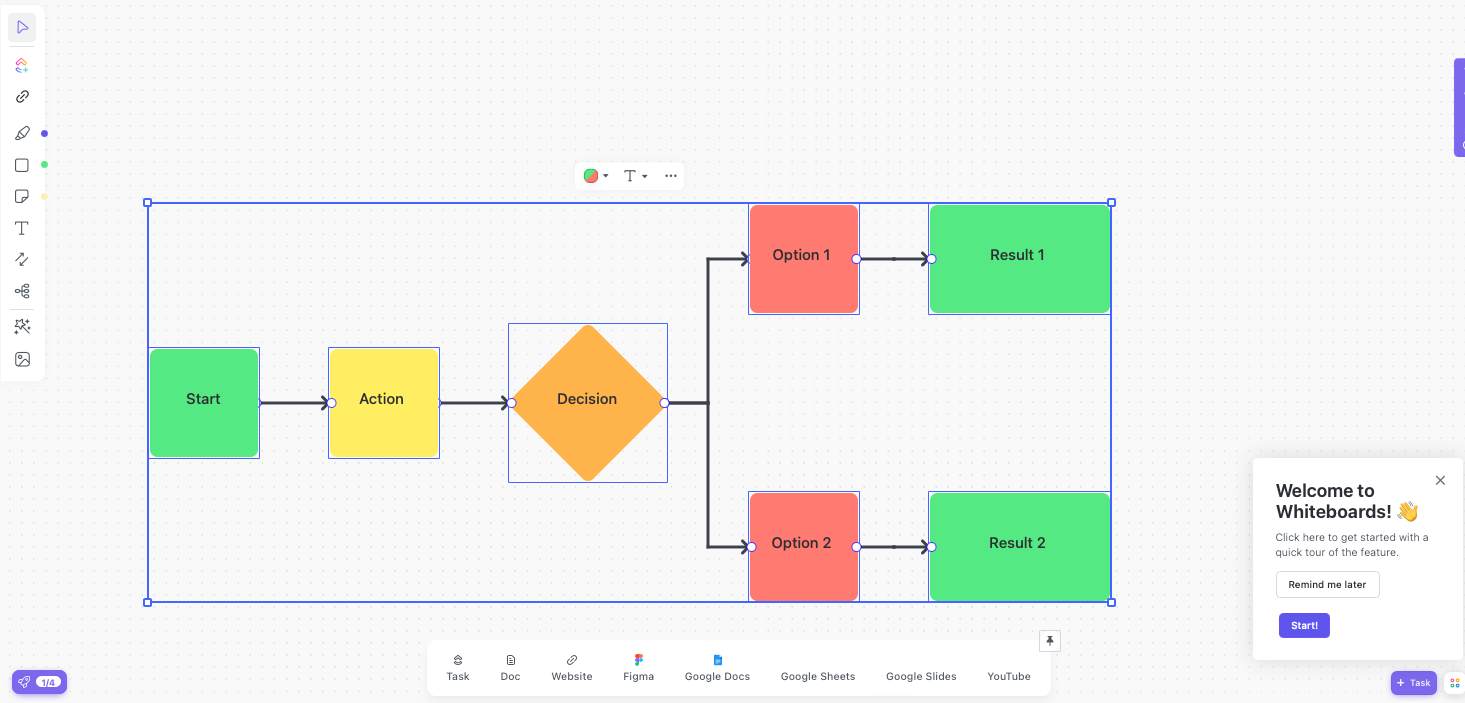 Arbeitsplan Whiteboard Vorlage von ClickUp