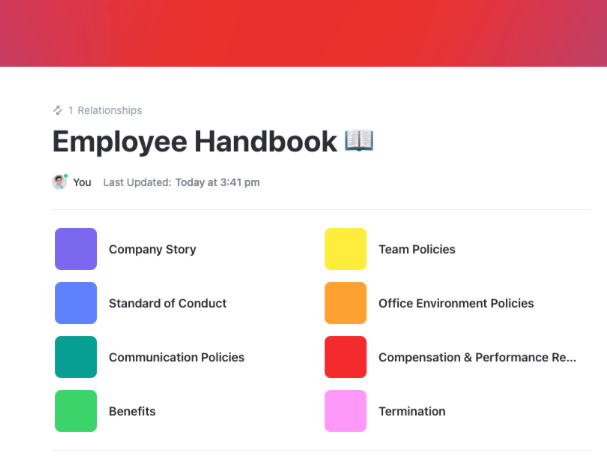 This template covers the 8 most important sections to include in your employee handbook. 
