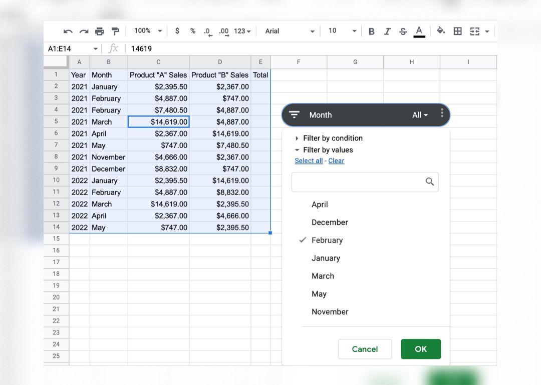 Creating buttons to hide and reveal identifiers in Google Sheets