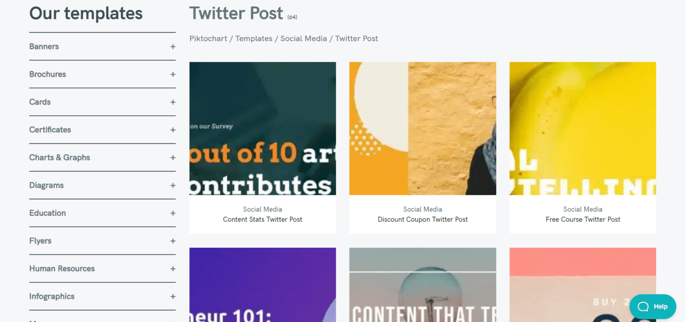 Twitter social post templates by Piktochart