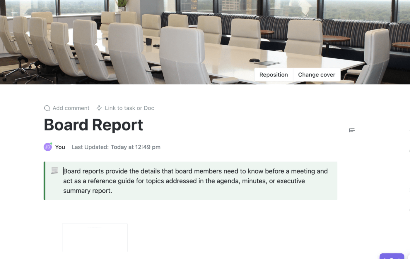 ClickUp Board Report Template