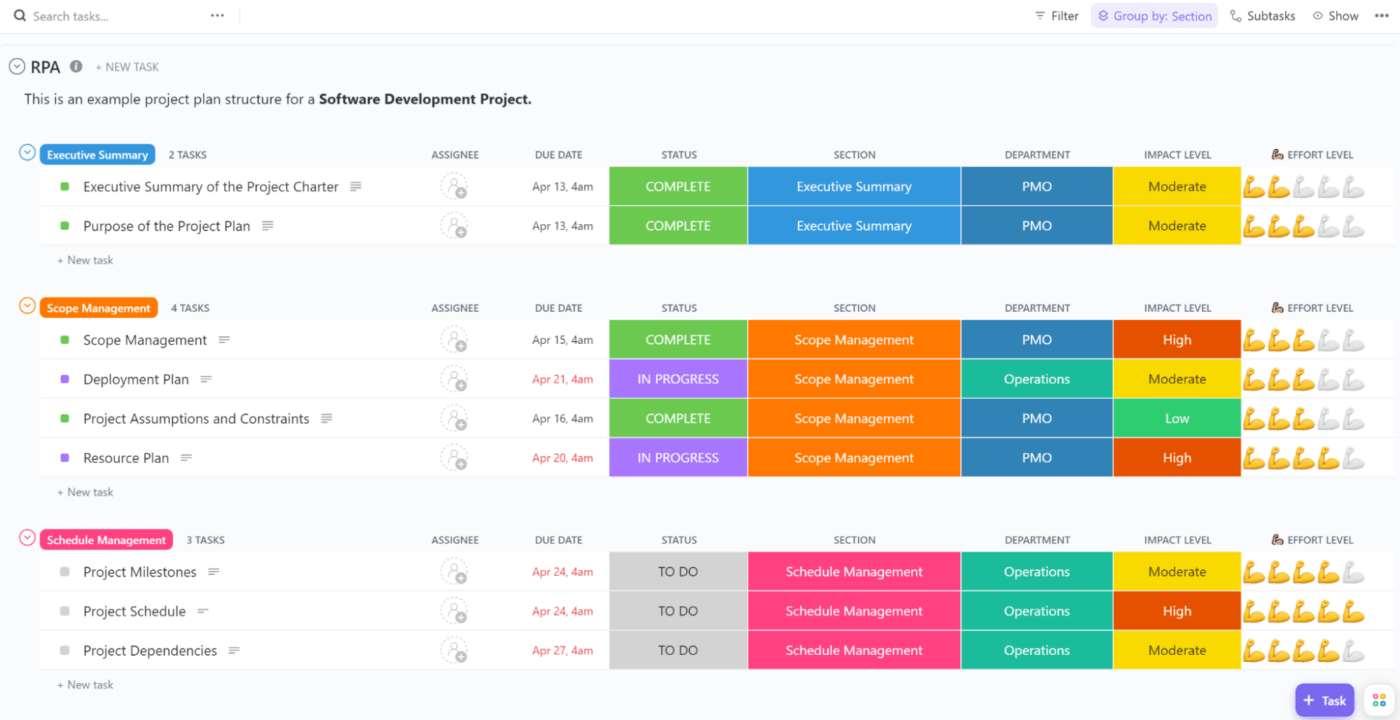 ClickUp RPA Template