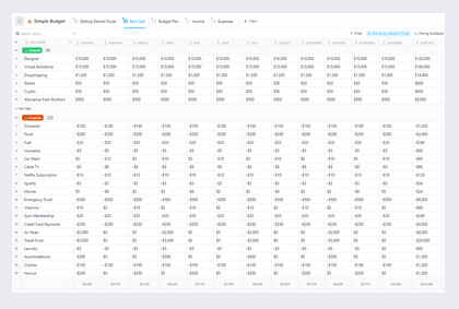 ClickUp Simple Budget Spreadsheet Template