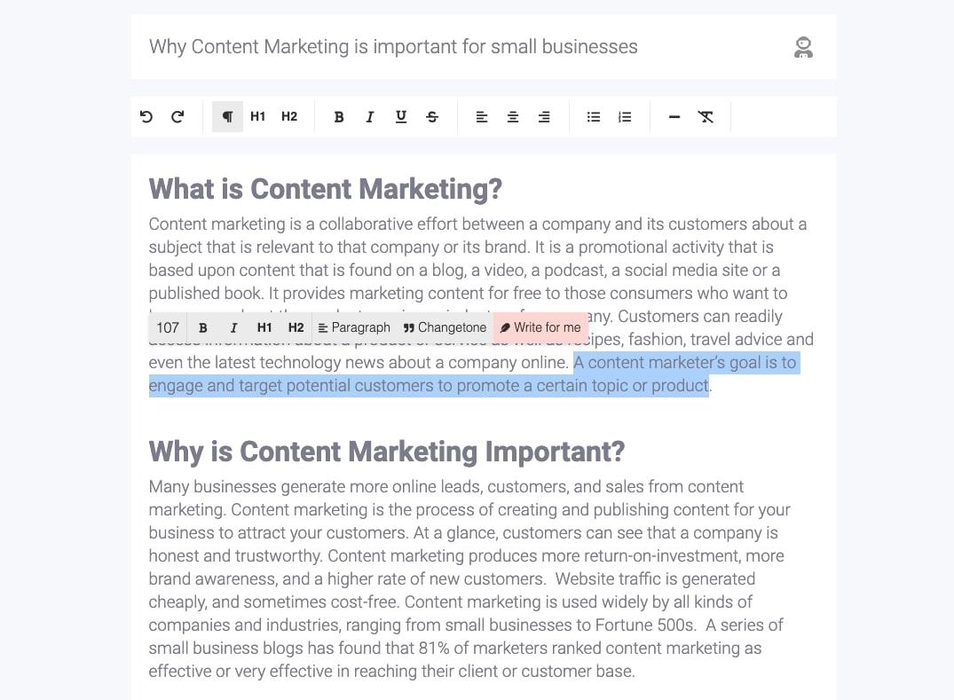 Generatore di contenuti IA: ContentBot IA