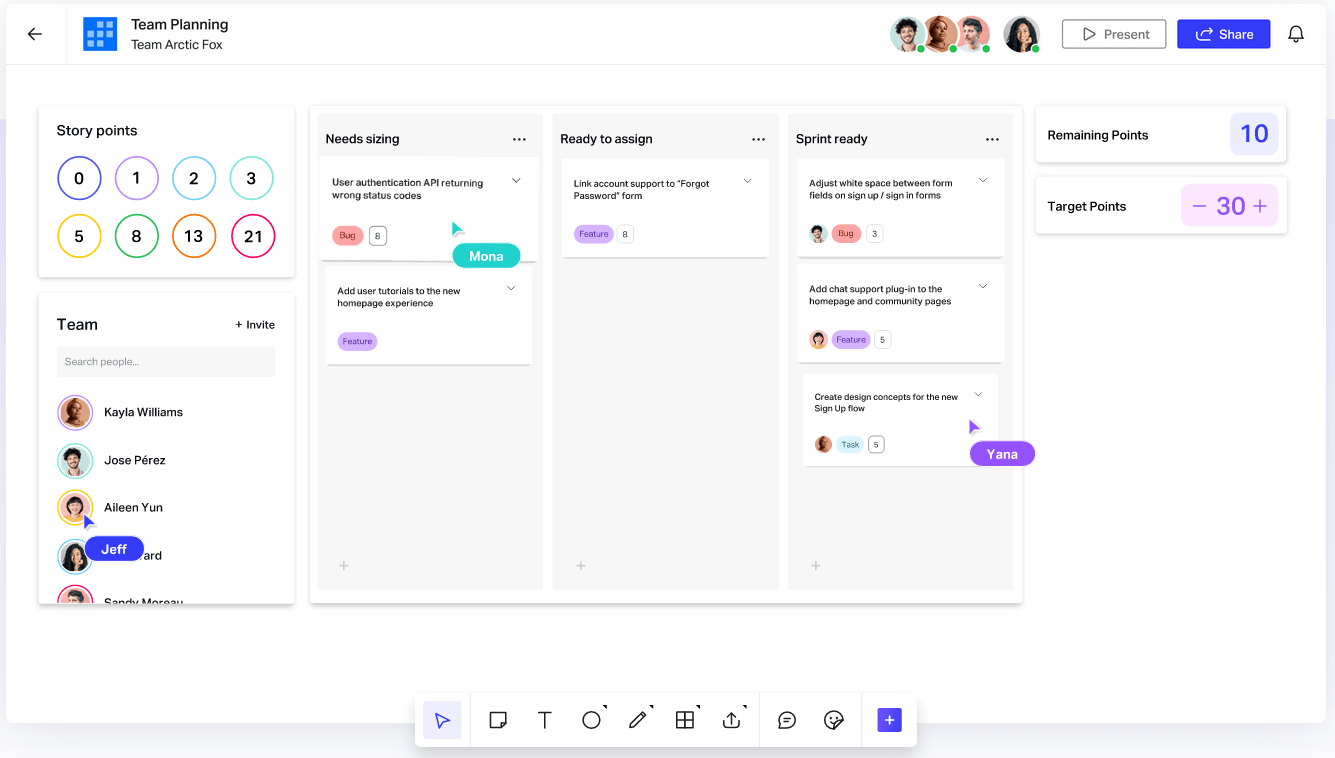 Freehand's dashboard