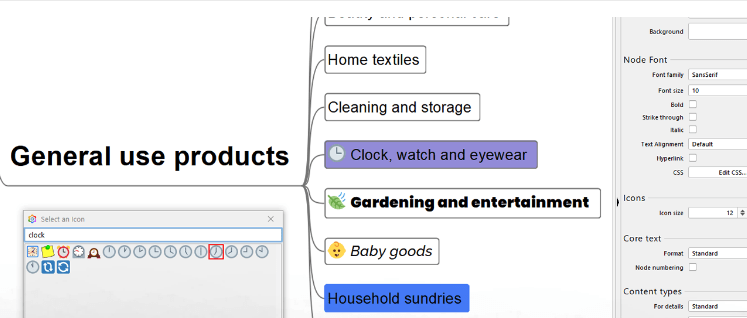 Coggle alternatives: screenshot of a mind map created in Freeplane