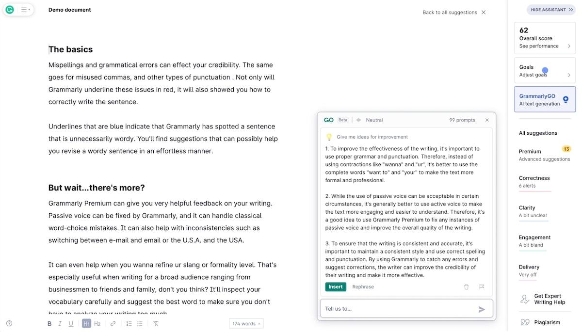 Rewriter tool: Grammarly