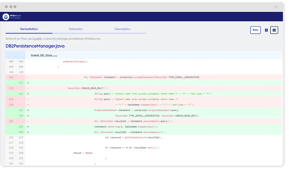 Screenshot della piattaforma di sicurezza delle applicazioni Mend