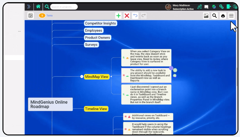 Mappa concettuale di MindGenius