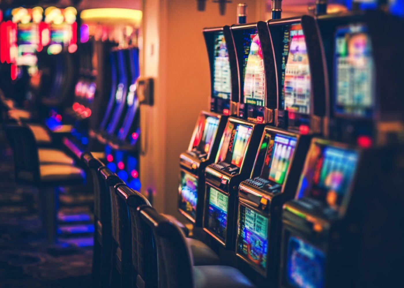 Slot machines in a casino