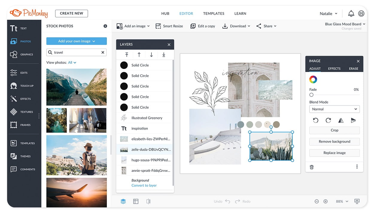 Create beautiful photos, logos, social media graphics, and facebook covers with PicMonkey