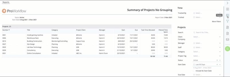 Reporting Tools: ProWorkflow