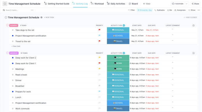 10 Free Time Management Templates in ClickUp