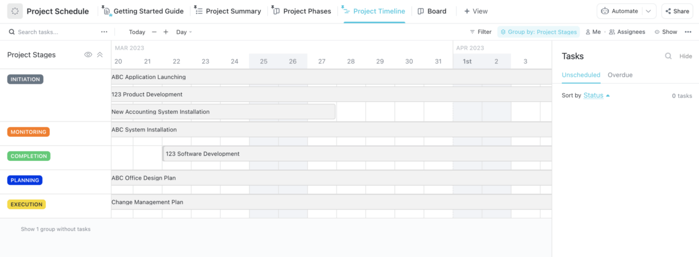 Project Schedule Template by ClickUp