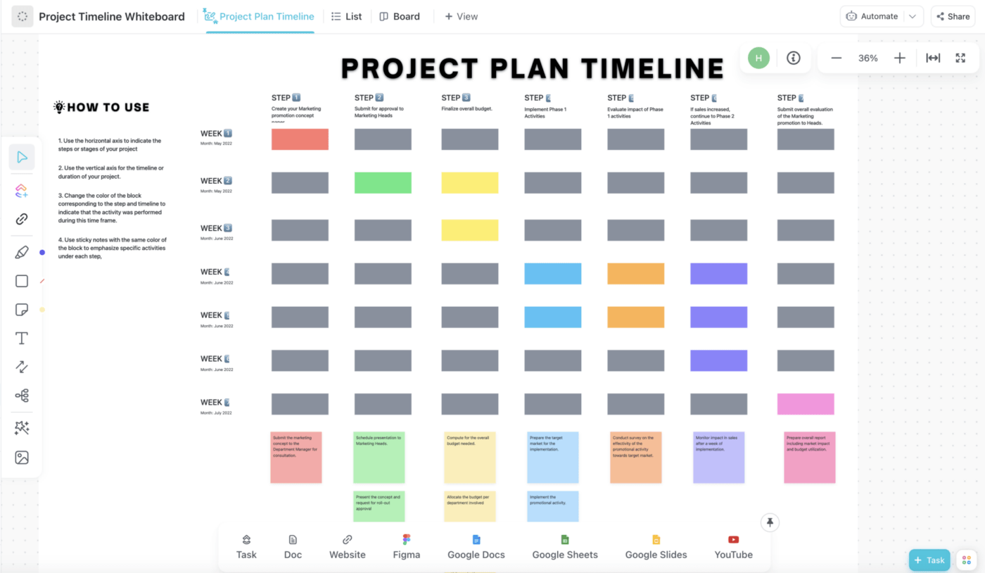 Project Management Timeline Template by ClickUp