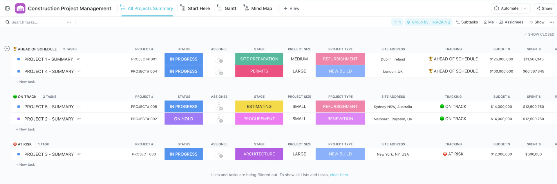 Construction Project Management Template by ClickUp