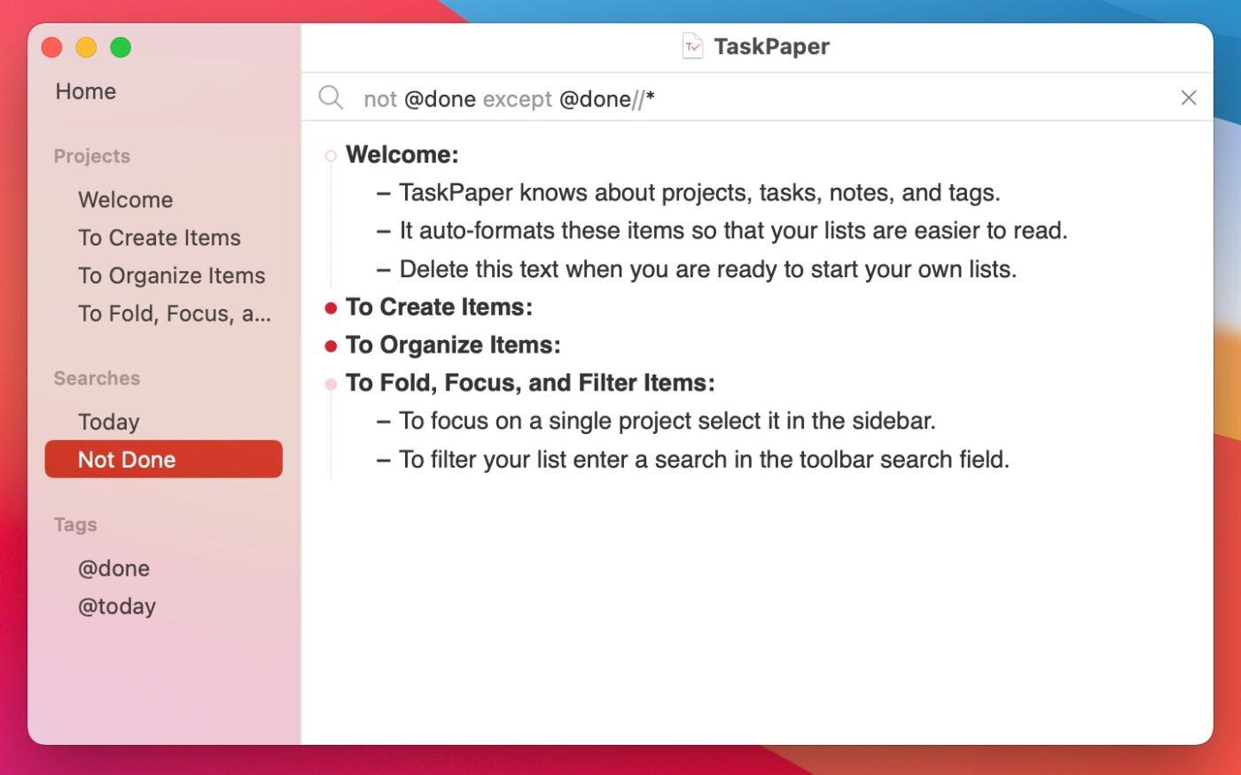 TaskPaper 3 Produktbild