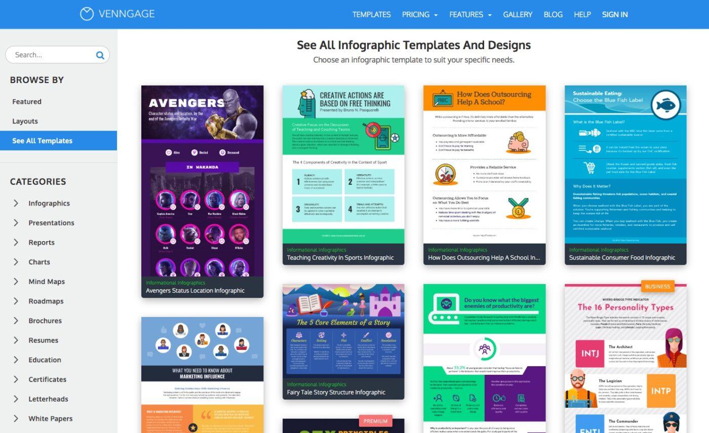 Create infographics with Venngage