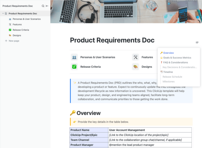 11 Product Requirements Document (PRD) Templates | ClickUp