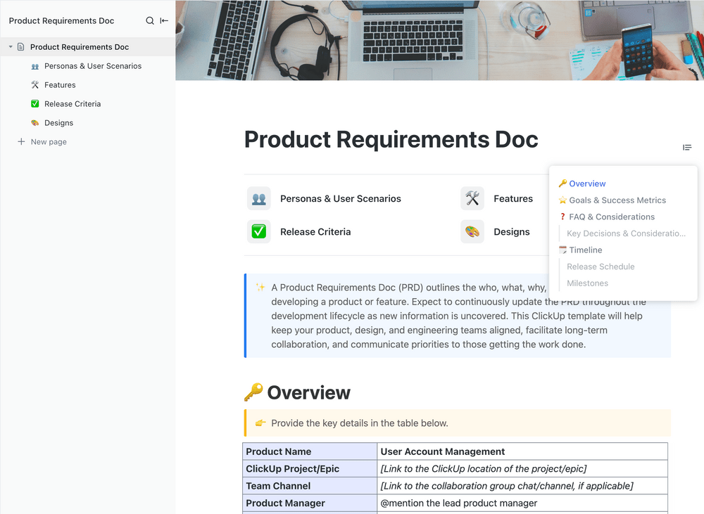Product Requirements Template