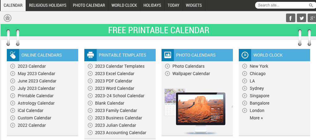 calendar labs site example