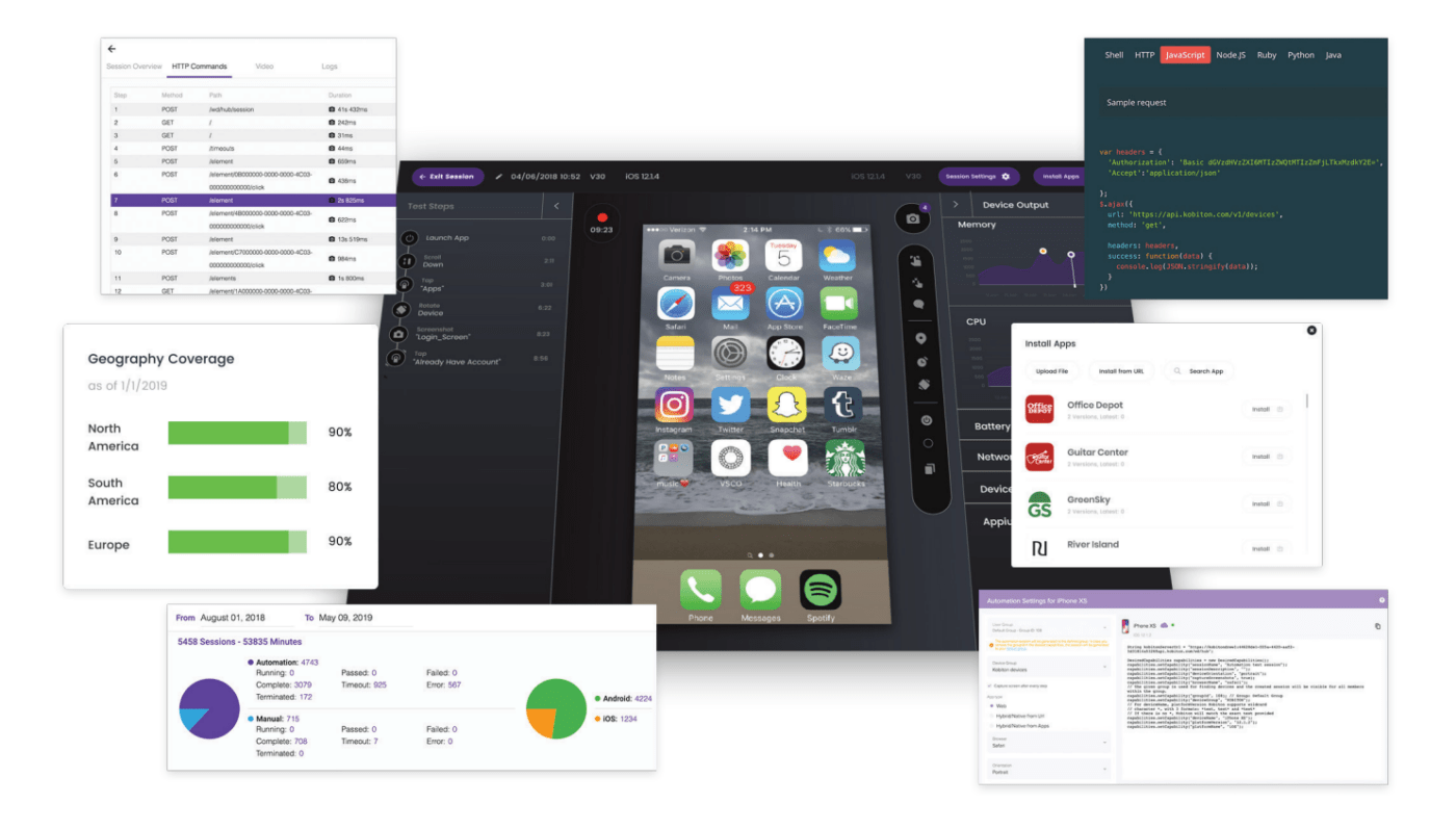 Run your software products on real mobile devices and simulators with Kobiton