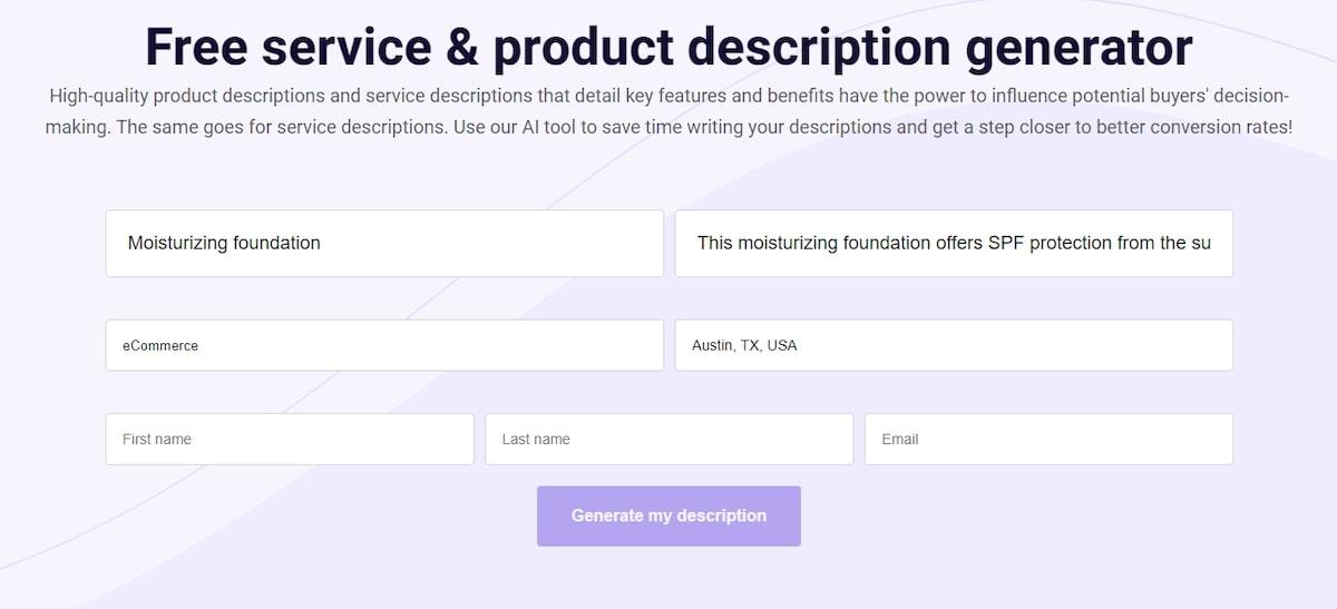 B12 free product description generator