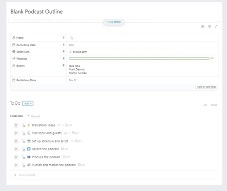 10 Free Podcast Templates to Use for Your Next Episode ClickUp