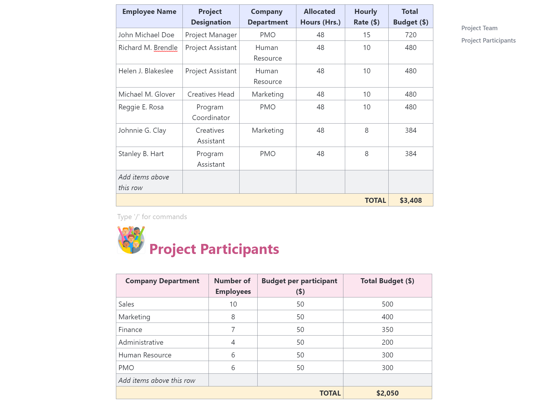 Templat Proposal Anggaran oleh ClickUp