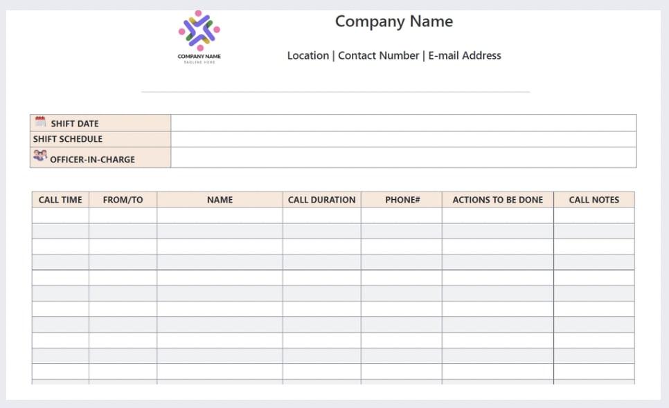 call center excel templates